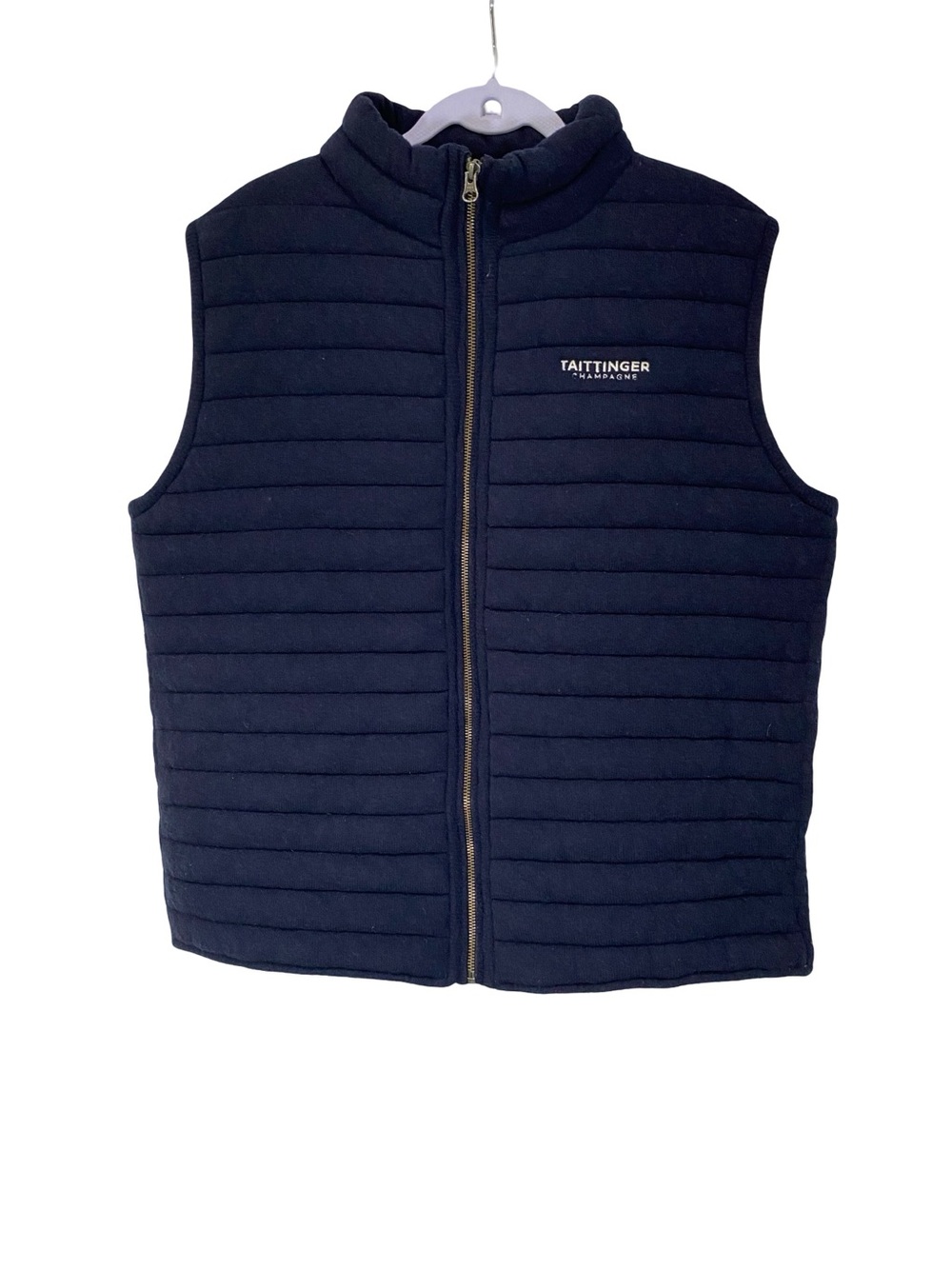 "By Jaqk" Taittinger Champagne Quilted Gilet Vest Navy Blue Unisex - Picture 2 of 8